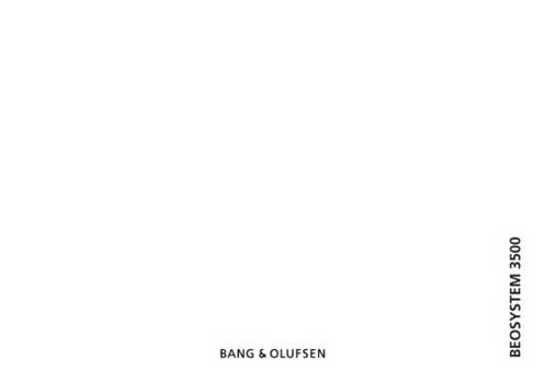 Bang and Olufsen Beomaster 3500 owners manual PDF